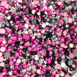 2-10mm Mixed Pearls and Rhinestones Resin Round Flat Back Loose Pearls #13 - 2000pcs