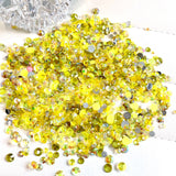 2-6mm Mixed Yellow, Citrine Resin Jelly Round Flat Back Loose Rhinestones #57 - 5000pcs