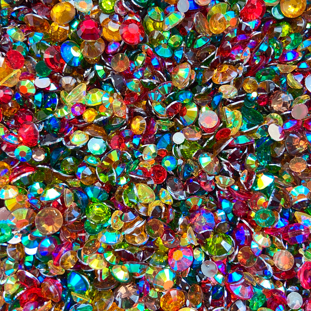 2-6mm Mixed Fall 2 Red, Topaz, Olive, Coffee Round Flat Back Loose Rhinestones #43 - 5000pcs