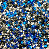 SS6-SS20/2-5mm Blue Black Silver Glass Round Flat Back Rhinestones Mixed Set #21 - 1000pcs