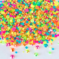 2-6mm Mixed Neon Jelly Round Flat Back Loose Rhinestones #9 - 5000pcs