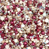 2-10mm Mixed Pearls and Rhinestones Resin Round Flat Back Loose Pearls #84 - 2000pcs