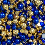 2-10mm Mixed Pearls and Rhinestones Resin Round Flat Back Loose Pearls #55 - 2000pcs
