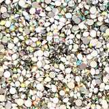 SS6-SS20/2-5mm White, Crystal AB, Silver Glass Round Flat Back Rhinestones Mixed Set #3 - 1000pcs