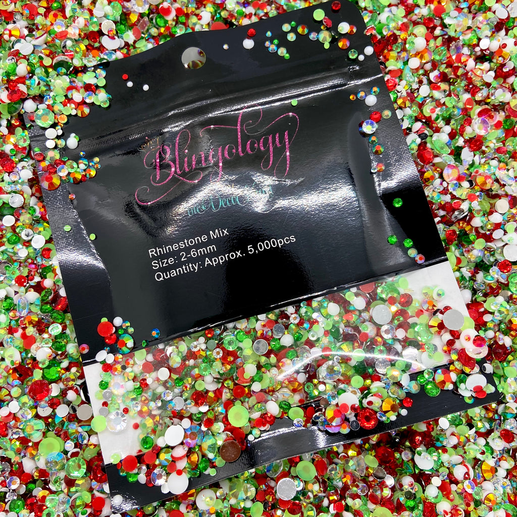 2-6mm Mixed HOLIDAY 2021 Round Flat Back Loose Rhinestones #47 - 5000pcs