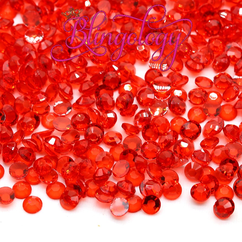 Medium Siam Transparent Jelly Resin Round Flat Back Loose Rhinestones