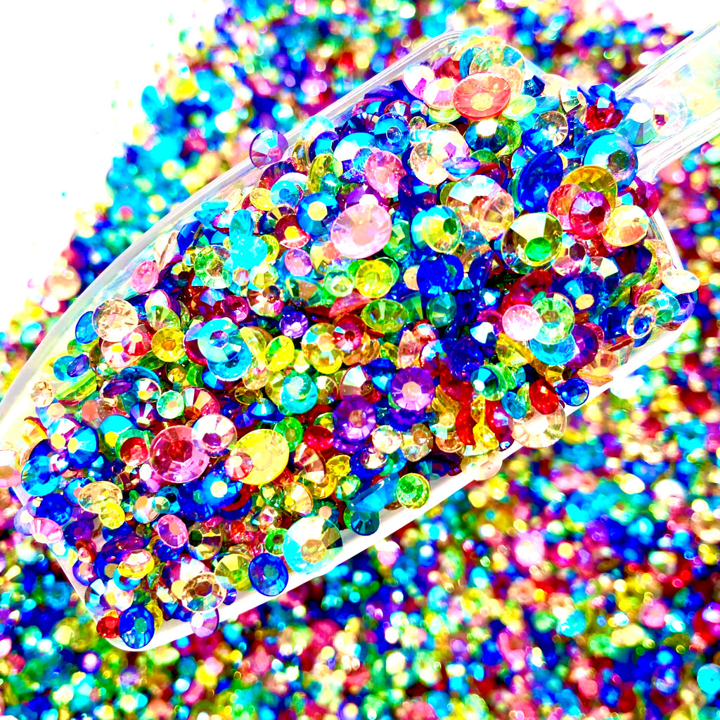 Rhinestones Mix (2mm 3mm 4mm 5mm 6mm 10mm) Clear Round and Heart