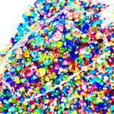 2-6mm Rainbow Transparent AB Jelly Mixed Round Flat Back Loose Rhinestones #49 - 5000pcs