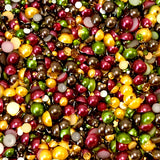 2-10mm Mixed Pearls and Rhinestones Resin Round Flat Back Loose Pearls #78 - 2000pcs