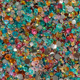 2-6mm Mixed Aqua, Clear AB, Orange, Pink Jelly Round Flat Back Loose Rhinestones #62 - 5000pcs