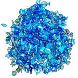 Mixed Shape Resin Rhinestones Capri Blue AB Blue Transparent Rhinestones, Heart, Round, Star, Moon, Diamond Flat Back Loose Rhinestones - 500pcs
