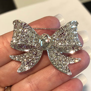 Silver Crystal Rhinestone Bow Rhinestones Bling Cabochon Alloy Metal Decoden