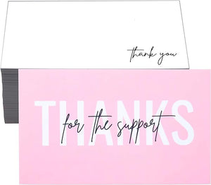 Thank You For The Support Business Cards - 100pcs - Light Pink