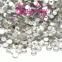 Clear Glass Round Flat Back Loose Rhinestones