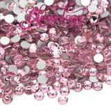 Light Rose Glass Round Flat Back Loose Rhinestones