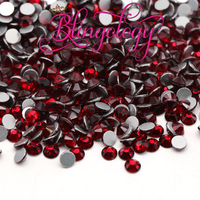 Dark Siam Glass Round Flat Back Loose Rhinestones