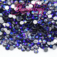 Tanzanite AB Glass Round Flat Back Loose Rhinestones