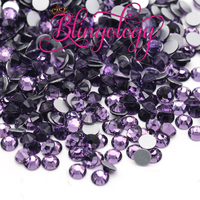 Tanzanite Glass Round Flat Back Loose Rhinestones