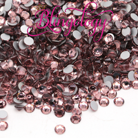 Light Amethyst Glass Round Flat Back Loose Rhinestones