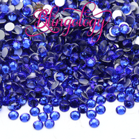Sapphire Glass Round Flat Back Loose Rhinestones