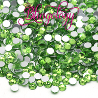 Peridot Glass Round Flat Back Loose Rhinestones