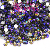 Olive AB Glass Round Flat Back Loose Rhinestones