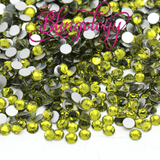 Olive Glass Round Flat Back Loose Rhinestones