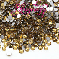 Light Topaz Glass Round Flat Back Loose Rhinestones