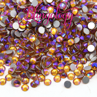 Topaz AB Glass Round Flat Back Loose Rhinestones