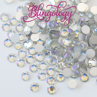 Crystal Moonlight Glass Round Flat Back Loose Rhinestones