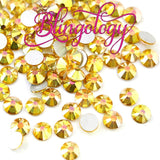 Sunshine Glass Round Flat Back Loose Rhinestones