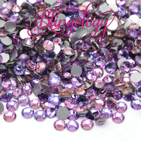 Violet Glass Round Flat Back Loose Rhinestones