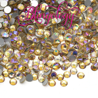 Sparkling Champagne Amethyst Glass Round Flat Back Loose Rhinestones