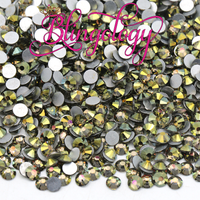 Brown Hematite Glass Round Flat Back Loose Rhinestones