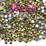 Gold Hematite Glass Round Flat Back Loose Rhinestones