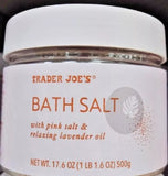 NEW Trader Joe's Pink Salt Bath with Pink Salt & Relaxing Lavender 17.6 oz