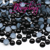 Black Pearls Resin Round Flat Back Loose Pearls