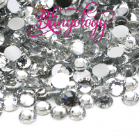 Clear Resin Round Flat Back Loose Rhinestones