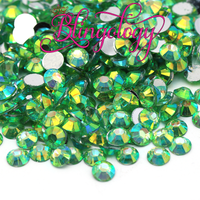 Peridot AB Resin Round Flat Back Loose Rhinestones