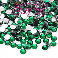 Emerald Resin Round Flat Back Loose Rhinestones