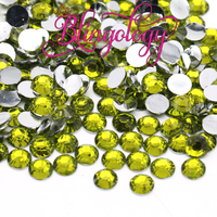 Olive Resin Round Flat Back Loose Rhinestones