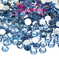 Light Sapphire Resin Round Flat Back Loose Rhinestones