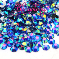 Sapphire AB Resin Round Flat Back Loose Rhinestones