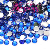 Sapphire Resin Round Flat Back Loose Rhinestones