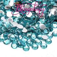 Aquamarine Resin Round Flat Back Loose Rhinestones