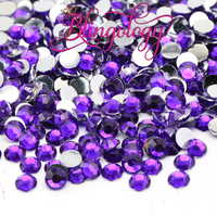 Purple Resin Round Flat Back Loose Rhinestones