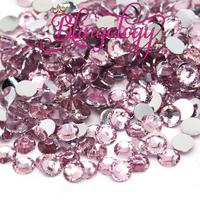 Light Pink Resin Round Flat Back Loose Rhinestones