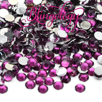 Grape Resin Round Flat Back Loose Rhinestones