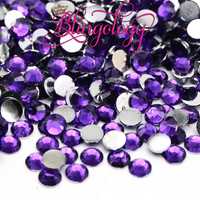 Amethyst Resin Round Flat Back Loose Rhinestones