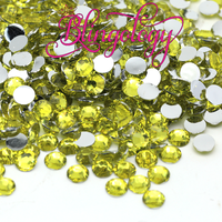 Citrine Resin Round Flat Back Loose Rhinestones